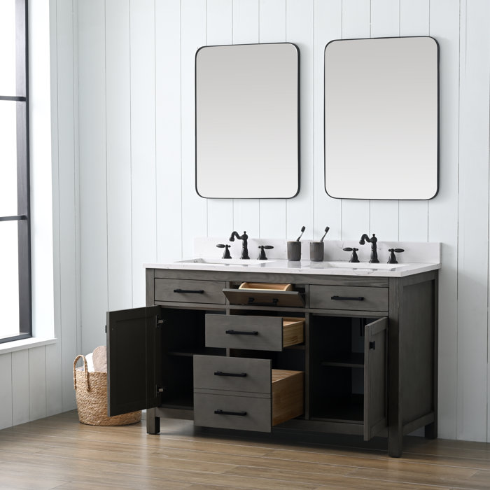 Mercury Row® Atencio 54'' Freestanding Double Bathroom Vanity with Vanity Top & Reviews Wayfair